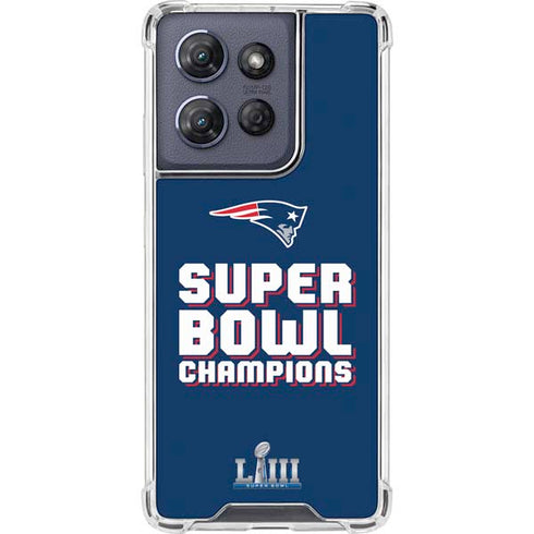 NFL Patriots Super Bowl LIII Champions Moto G Play 5G (2025) Clear Case